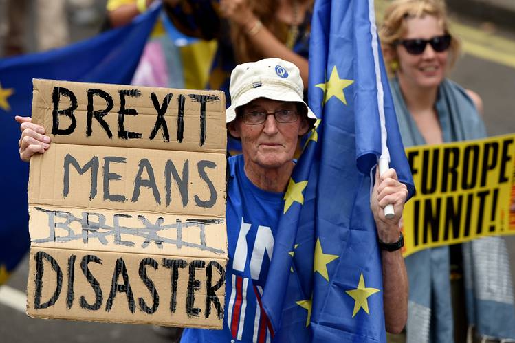 Demonstrators in a ‘March for Europe’ rally in London, Sept. 3, 2016. Demonstrators in a ‘March for Europe’ rally in London, Sept. 3, 2016.